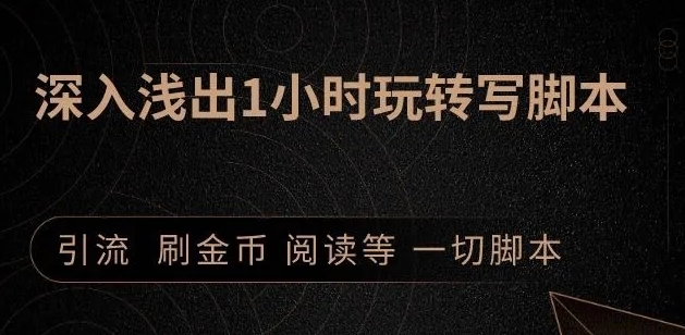 引流脚本实战课：1小时深入浅出视频实操讲解，教你0基础学会写引流脚本-副业资源站 | 数域行者