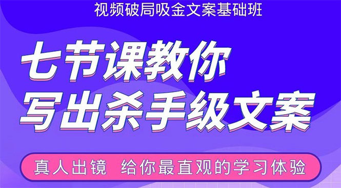 张根视频破局吸金文案班：节节课教你写出杀手级文案(附67页文案训练手册)-副业资源站 | 数域行者