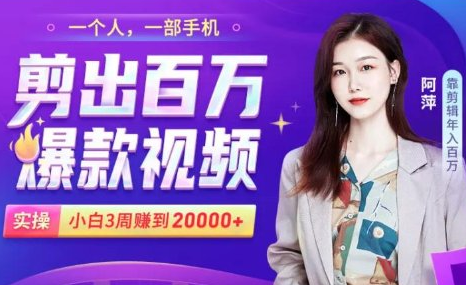 小白易上手的手机剪辑赚钱课，抓住短视频风口月赚2万+-副业资源站 | 数域行者