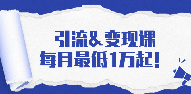 引流&变现课：分享一整套流量方法以及各个渠道收入，每月最低1万起！-副业资源站 | 数域行者