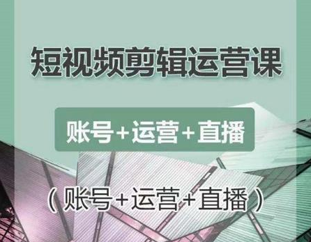 南小北短视频剪辑运营课：账号+运营+直播，零基础学习手机剪辑【视频课程】-副业资源站 | 数域行者