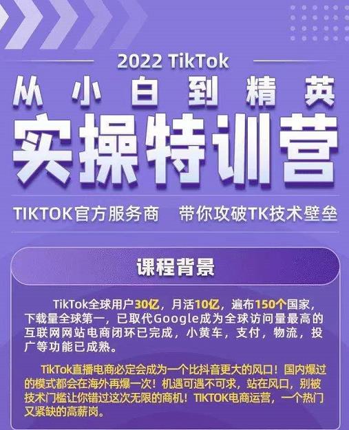 Seven漆·2022Tiktok从小白到精英实操特训营，带你掌握Tiktok账号运营-副业资源站 | 数域行者