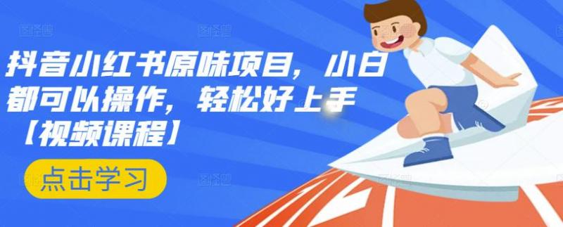 抖音小红书原味项目，小白都可以操作，轻松好上手【视频课程】-副业资源站 | 数域行者