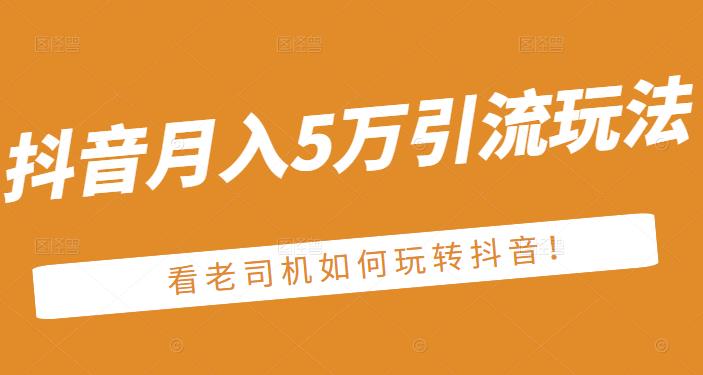 老古董·抖音月入5万引流玩法，看看老司机如何玩转抖音(附赠：抖音另类引流思路)-副业资源站 | 数域行者