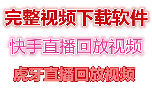 快手直播回放视频/虎牙直播回放视频完整下载(电脑软件+视频教程)-副业资源站 | 数域行者