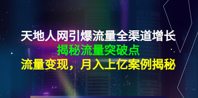 天地人网引爆流量全渠道增长：揭秘流量突然破点，流量变现，月入上亿案例-副业资源站 | 数域行者