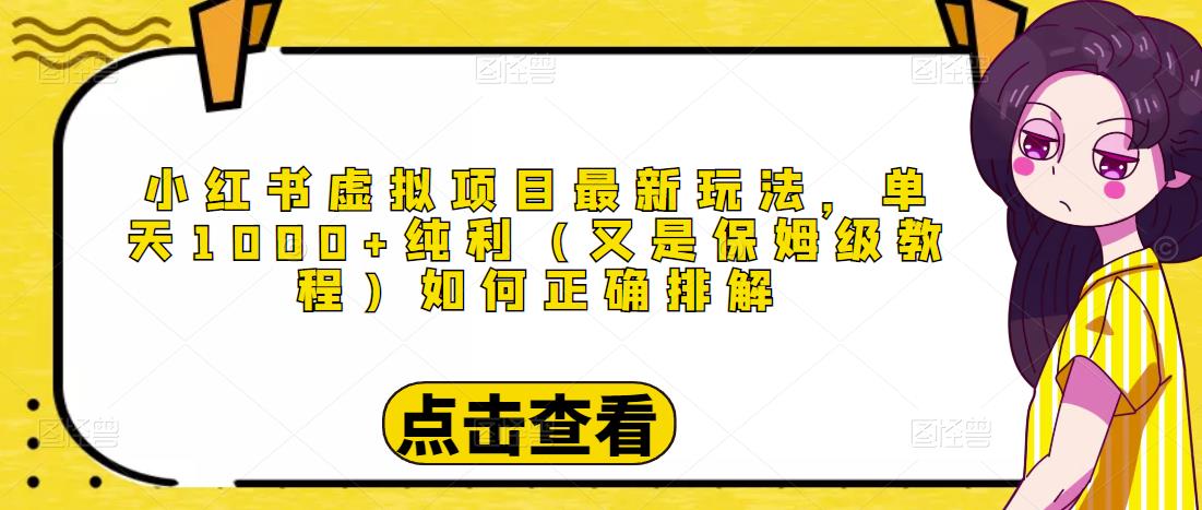 小红书虚拟项目最新玩法，单天1000+纯利（又是保姆级教程文档）-副业资源站 | 数域行者