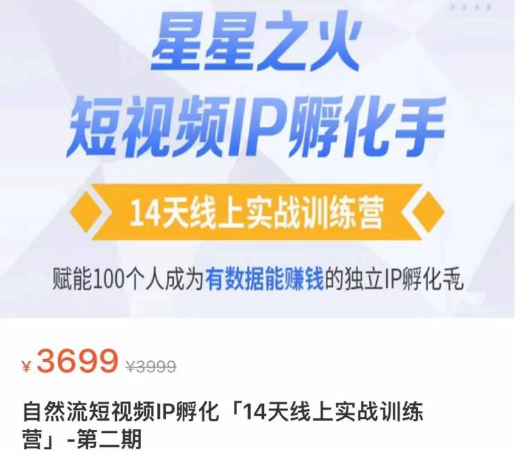 瑶瑶·自然流短视频IP孵化第二期，14天线上实战训练营，赋能100个人成为有数据能赚钱的独立IP孵化手-副业资源站 | 数域行者