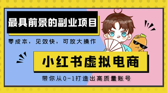 小红书蓝海大市场虚拟电商项目，手把手带你打造出日赚2000+高质量红薯账号-副业资源站 | 数域行者