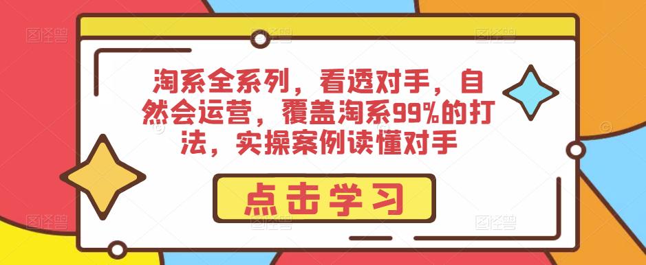 淘系全系列，看透对手，自然会运营，覆盖淘系99%的打法，实操案例读懂对手-副业资源站 | 数域行者