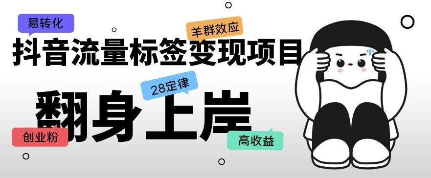 抖音流量标签变现项目，抖音创业粉轻松转化，单价高收益简单-副业资源站 | 数域行者