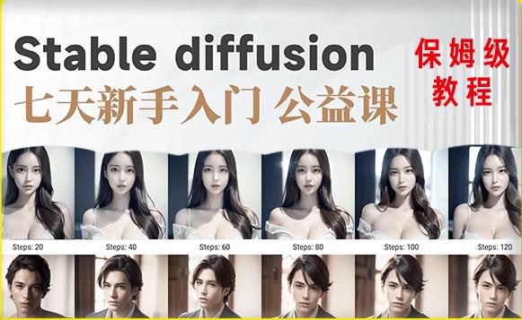 【AI训练营】全网第一个系统的stable diffusion基础课，新手入门必看-副业资源站 | 数域行者