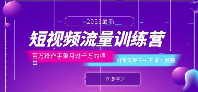 短视频流量训练营：百万操作手单月过千万的项目：抖音变现王中王能力超强-副业资源站 | 数域行者
