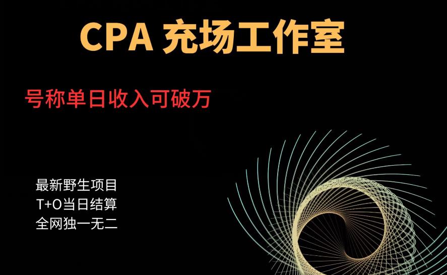 cpa充场工作室，号称单日收入10000+（揭秘）-副业资源站 | 数域行者