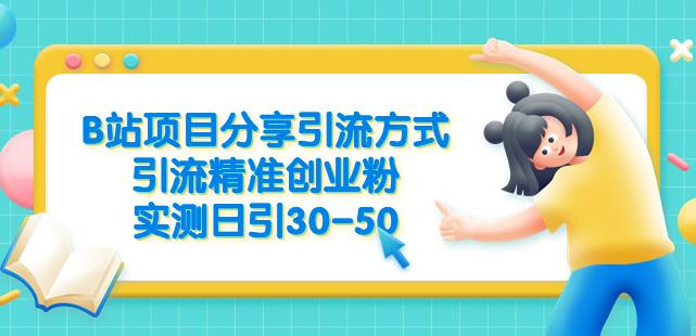 B站项目分享引流方式，引流精准创业粉，实测日引30-50【揭秘】-副业资源站 | 数域行者