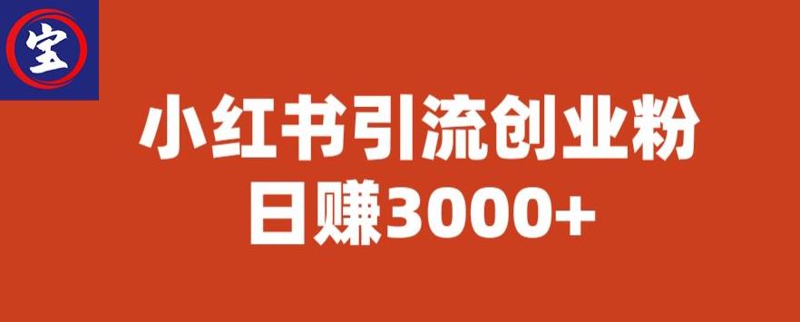 宝哥小红书引流创业粉，日赚3000+【揭秘】-副业资源站 | 数域行者
