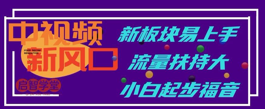 中视频新风口，新板块易上手，流量扶持大，小白起步福音【揭秘】-副业资源站 | 数域行者