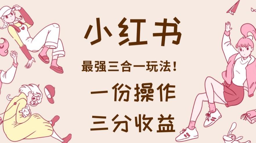 小红书最强三合一玩法，一份操作获得三份收益！【揭秘】-副业资源站 | 数域行者