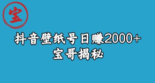 宝哥抖音壁纸号日赚2000+，不需要真人露脸就能操作【揭秘】-副业资源站 | 数域行者