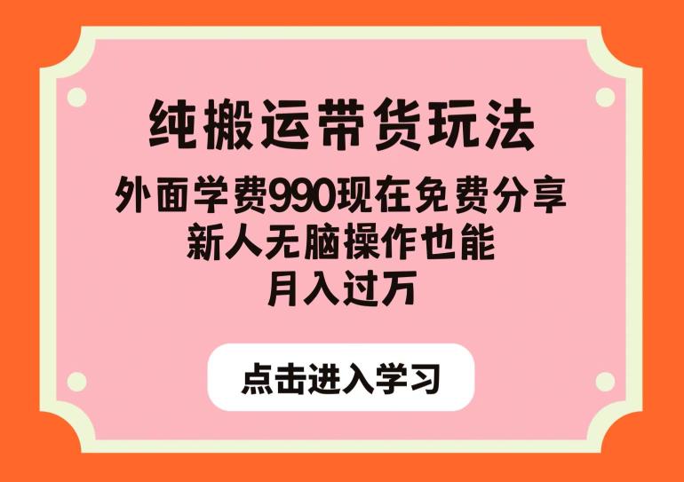 纯搬运带货玩法，外面学费990现在免费分享，新人无脑操作也能月入过万【揭秘】-副业资源站 | 数域行者