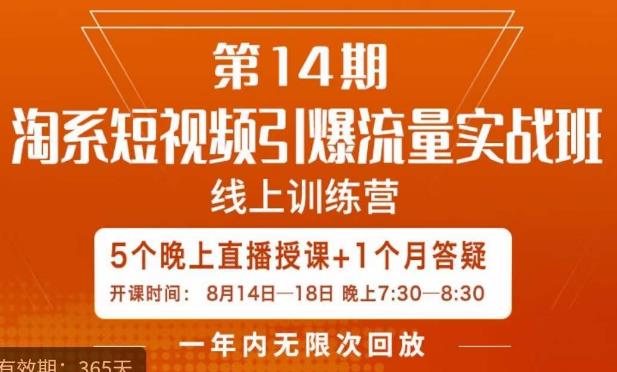 南掌柜·淘系短视频引爆流量实战班，​短视频是一个没有天花板的流量入口-副业资源站 | 数域行者