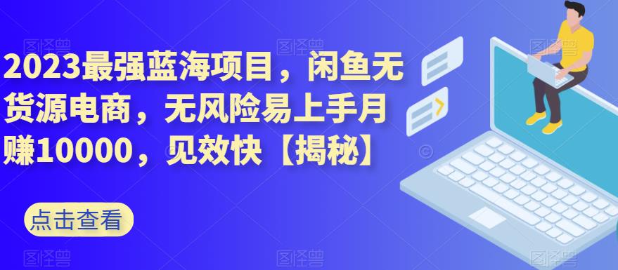 2023最强蓝海项目，闲鱼无货源电商，无风险易上手月赚10000，见效快【揭秘】-副业资源站 | 数域行者