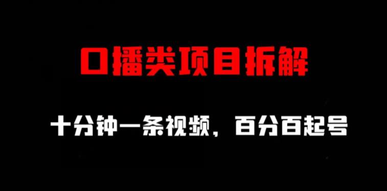 口播类项目拆解，十分钟一条视频，百分百起号-副业资源站 | 数域行者