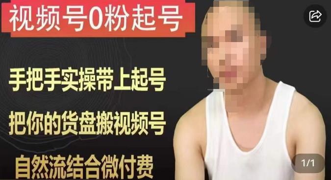天诺老吴视频号0粉起号课程，手把手实操带上起号，把你的货盘搬视频号，自然流结合微付费-副业资源站 | 数域行者