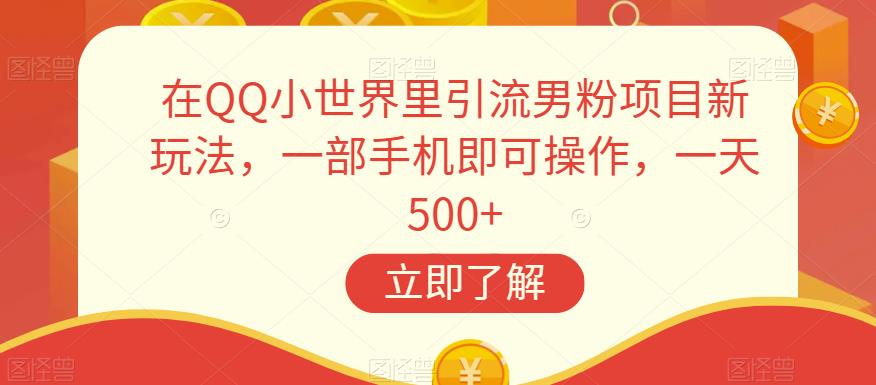 在QQ小世界里引流男粉项目新玩法，一部手机即可操作，一天500+【揭秘】-副业资源站 | 数域行者