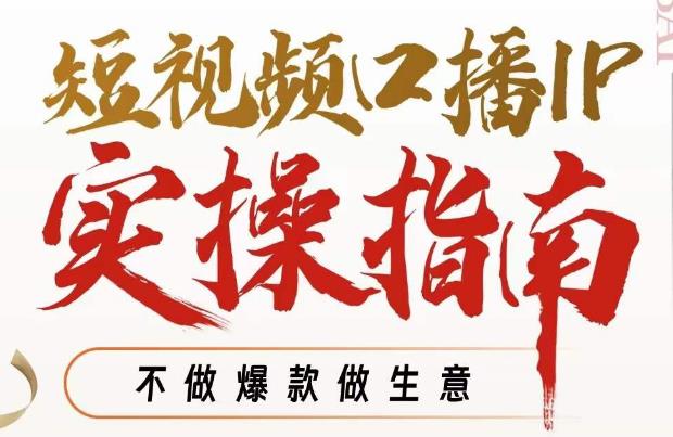 周百见·短视频口播IP实操指南视频课，不做爆款做生意-副业资源站 | 数域行者