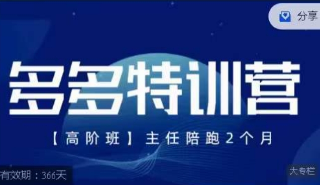 纪主任·多多特训营高阶班【9月13日更新】，拼多多最新玩法技巧落地实操-副业资源站 | 数域行者