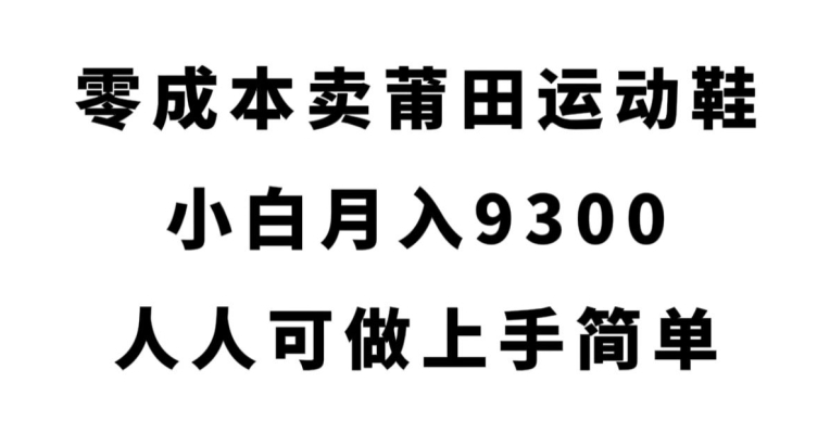 零成本卖莆田运动鞋，小白月入9300，人人可做上手简单【揭秘】-副业资源站 | 数域行者