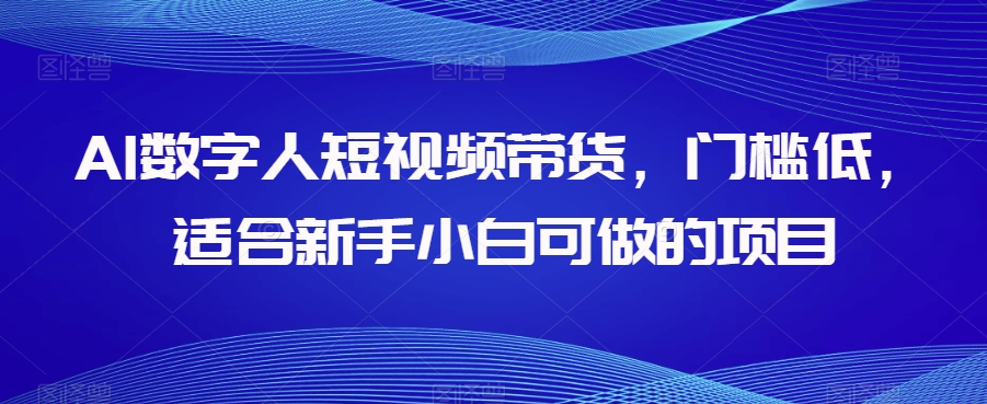 AI数字人短视频带货，门槛低，适合新手小白可做的项目-副业资源站 | 数域行者