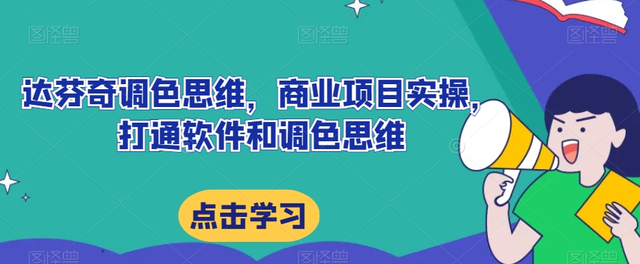 达芬奇调色思维，商业项目实操，打通软件和调色思维-副业资源站 | 数域行者