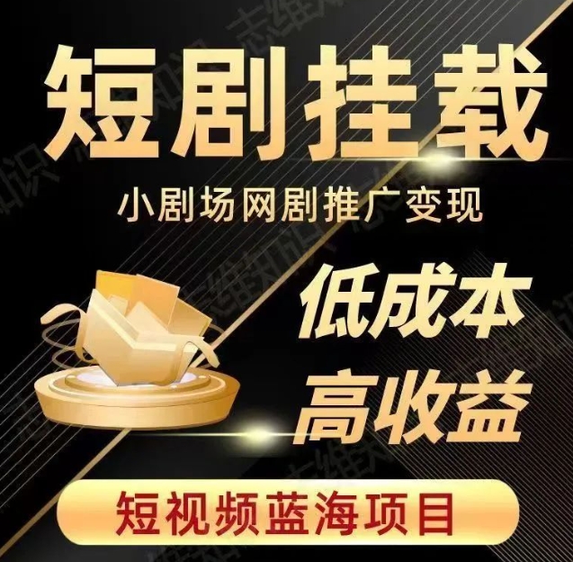 2023短视频蓝海项目，抖音快手短剧推广变现教程，低成本高收益-副业资源站 | 数域行者