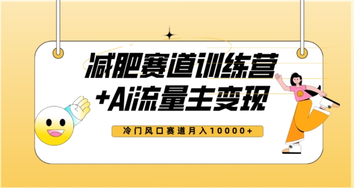 全新减肥赛道AI流量主+训练营变现玩法教程，蓝海冷门赛道小白轻松上手，月入10000+-副业资源站 | 数域行者