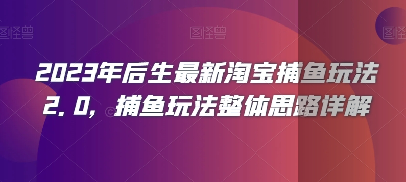 2023年后生最新淘宝捕鱼玩法2.0，捕鱼玩法整体思路详解-副业资源站 | 数域行者