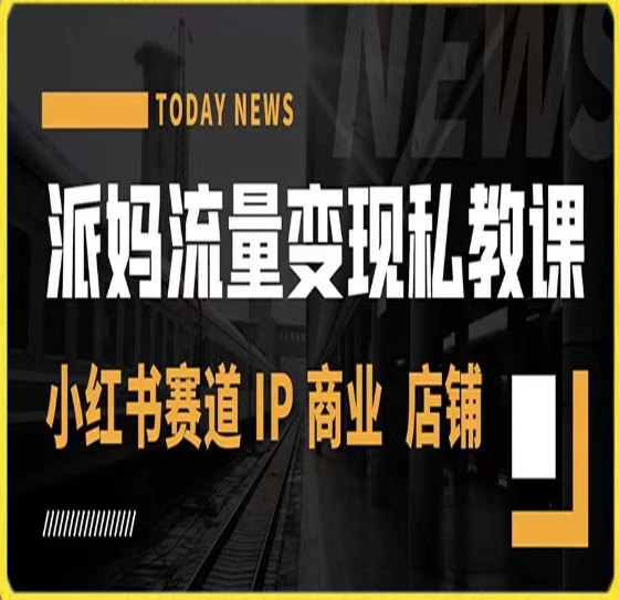派妈流量变现私教课，小红书赛道IP  商业  店铺 -副业资源站 | 数域行者