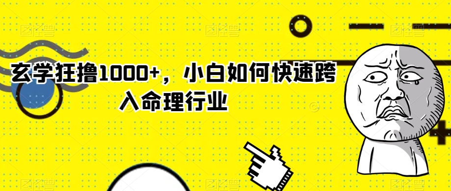 玄学狂撸1000+，小白如何快速跨入命理行业【揭秘】-副业资源站 | 数域行者