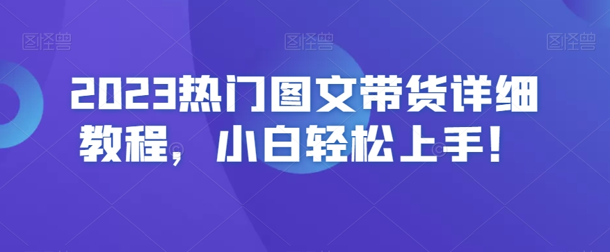 2023热门图文带货详细教程，小白轻松上手！-副业资源站 | 数域行者