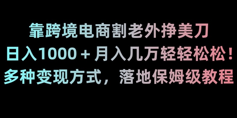 靠跨境电商割老外挣美刀，日入1000＋月入几万轻轻松松！多种变现方式，落地保姆级教程【揭秘】-副业资源站 | 数域行者