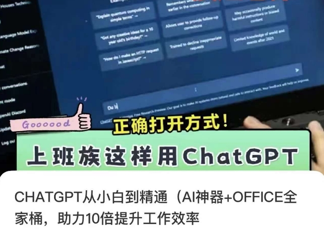 CHATGPT从小白到精通，AI神器+OFFICE全家桶，助力10倍提升工作效率-副业资源站 | 数域行者