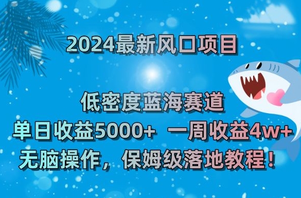 2024最新风口项目，低密度蓝海赛道，单日收益5000+，一周收益4w+！【揭秘】-副业资源站 | 数域行者