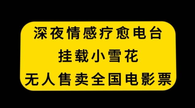 深夜情感疗愈电台，挂载小雪花，无人售卖全国电影票【揭秘】-副业资源站 | 数域行者
