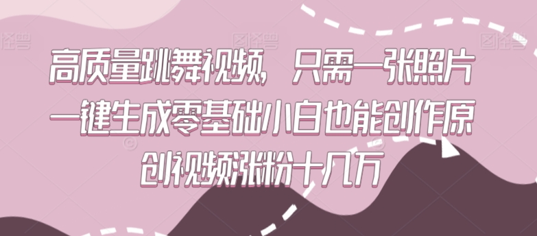 高质量跳舞视频，只需一张照片一键生成零基础小白也能创作原创视频涨粉十几万【揭秘】-副业资源站 | 数域行者