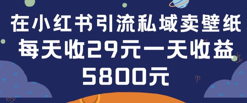 在小红书引流私域卖壁纸每张29元单日最高卖出200张(0-1搭建教程)【揭秘】-副业资源站 | 数域行者