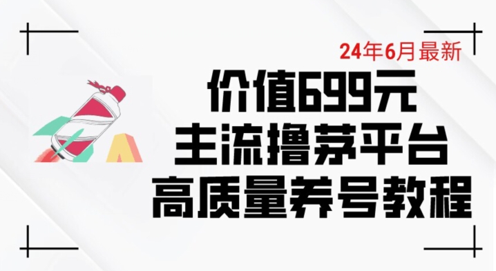 6月最新价值699的主流撸茅台平台精品养号下车攻略【揭秘】-副业资源站 | 数域行者