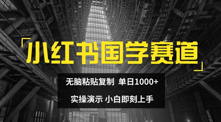 小红书国学爆单秘籍：无脑复制粘贴，日入1K副业，小白秒变高手！-副业资源站 | 数域行者