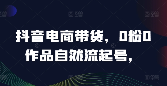 抖音电商带货秘籍：0粉0作爆火起号，20万+热销课程实战精髓-副业资源站 | 数域行者