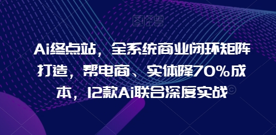 Ai终点站，全系统商业闭环矩阵打造，帮电商、实体降70%成本，12款Ai联合深度实战【0906更新】-副业资源站 | 数域行者